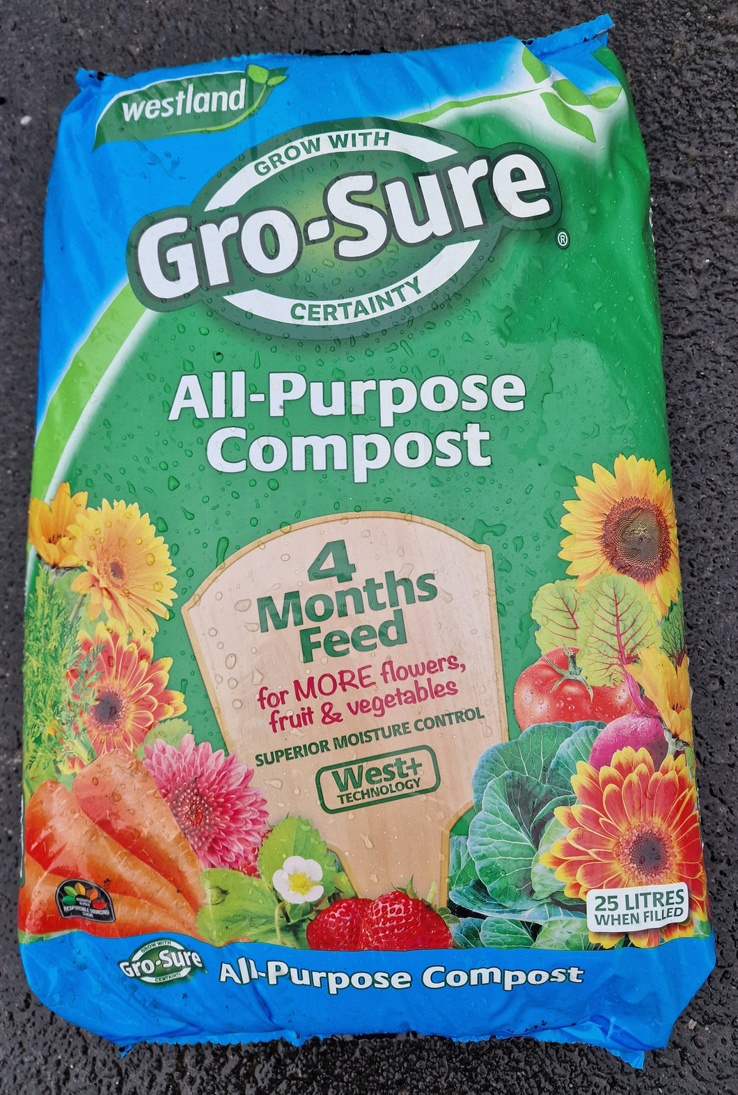 Westland Gro-Sure 25ltr All Purpose Compost + 4 months feed